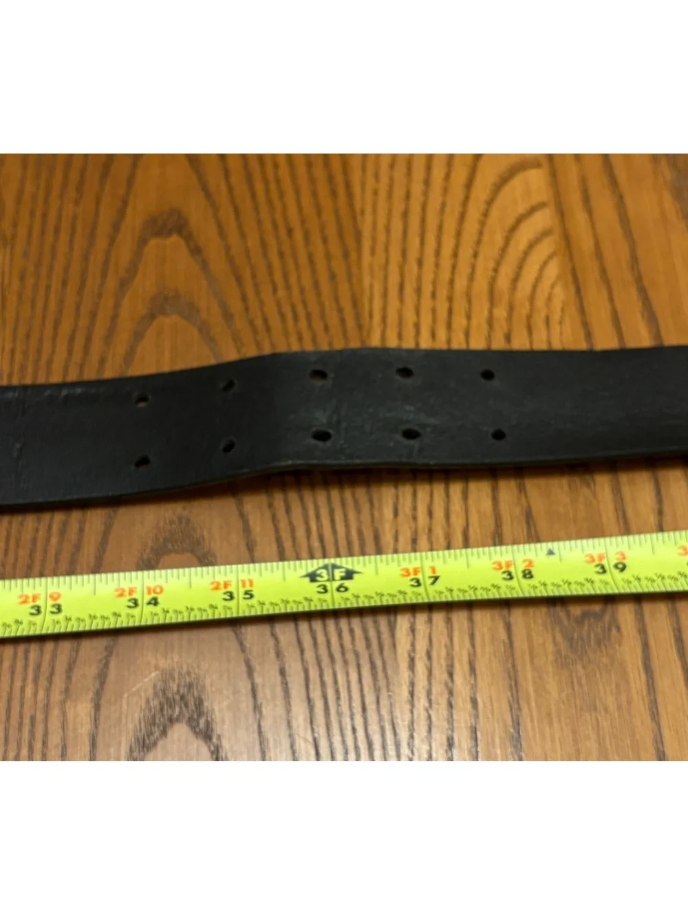 Ralph Lauren Black Leather Belt Men’s Sz 36 Double Prong Silver Buckle